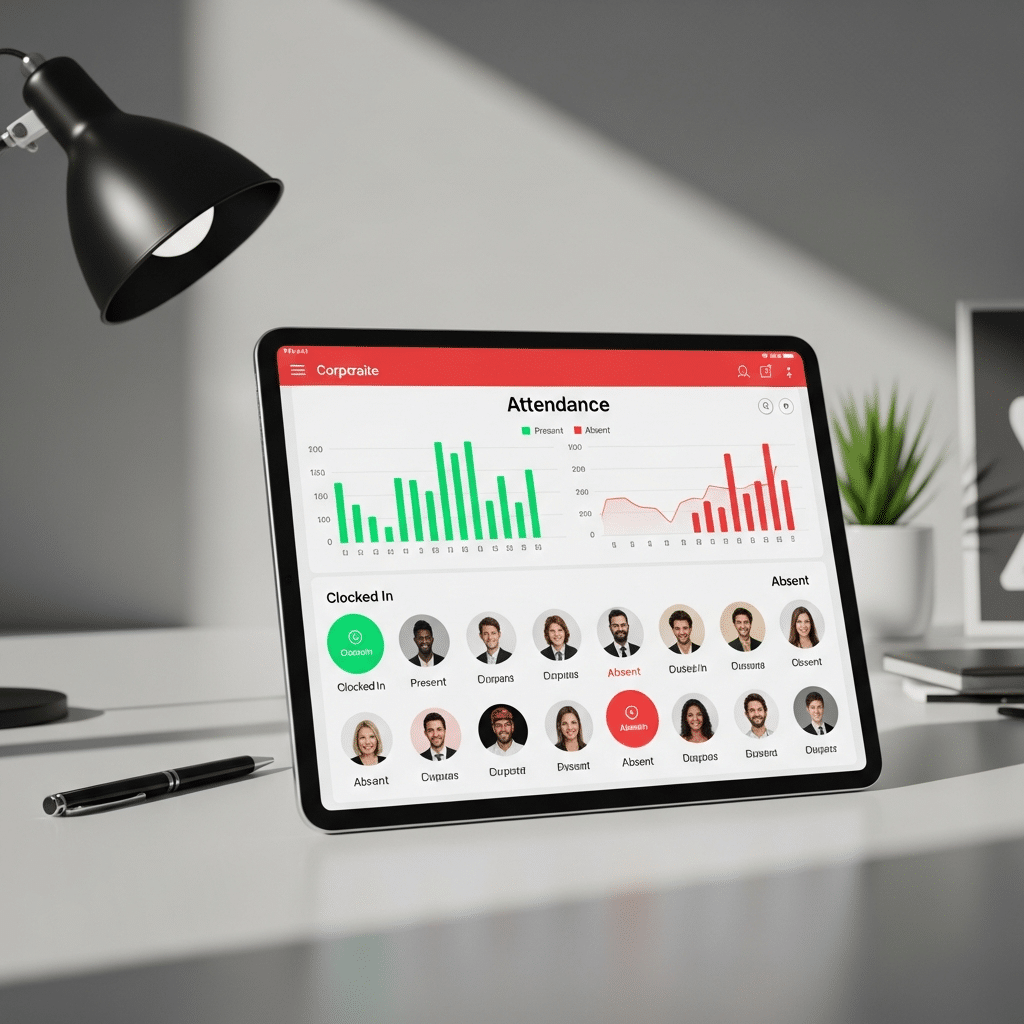 Imagen de tablet con el programa de gestión de empleados